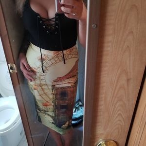 milkyway graphic pencil skirt